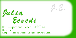 julia ecsedi business card